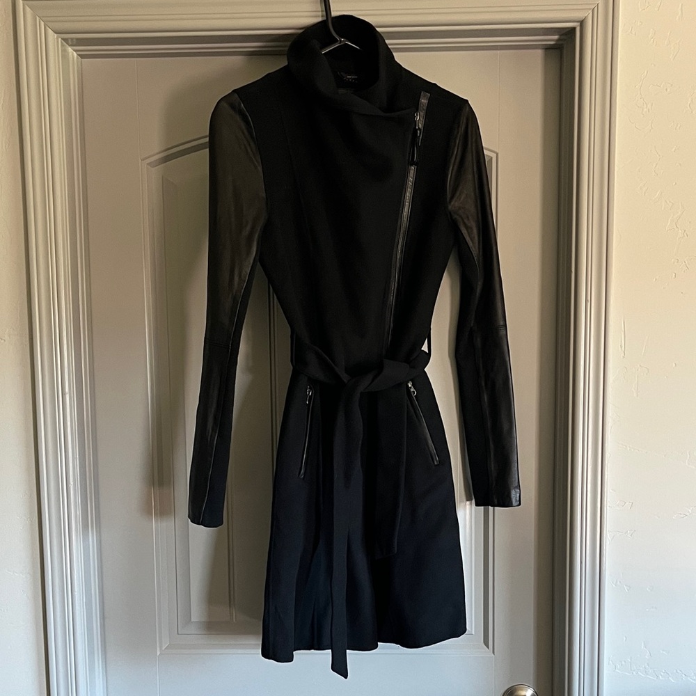 Mackage Black Trench Coat with Belt
